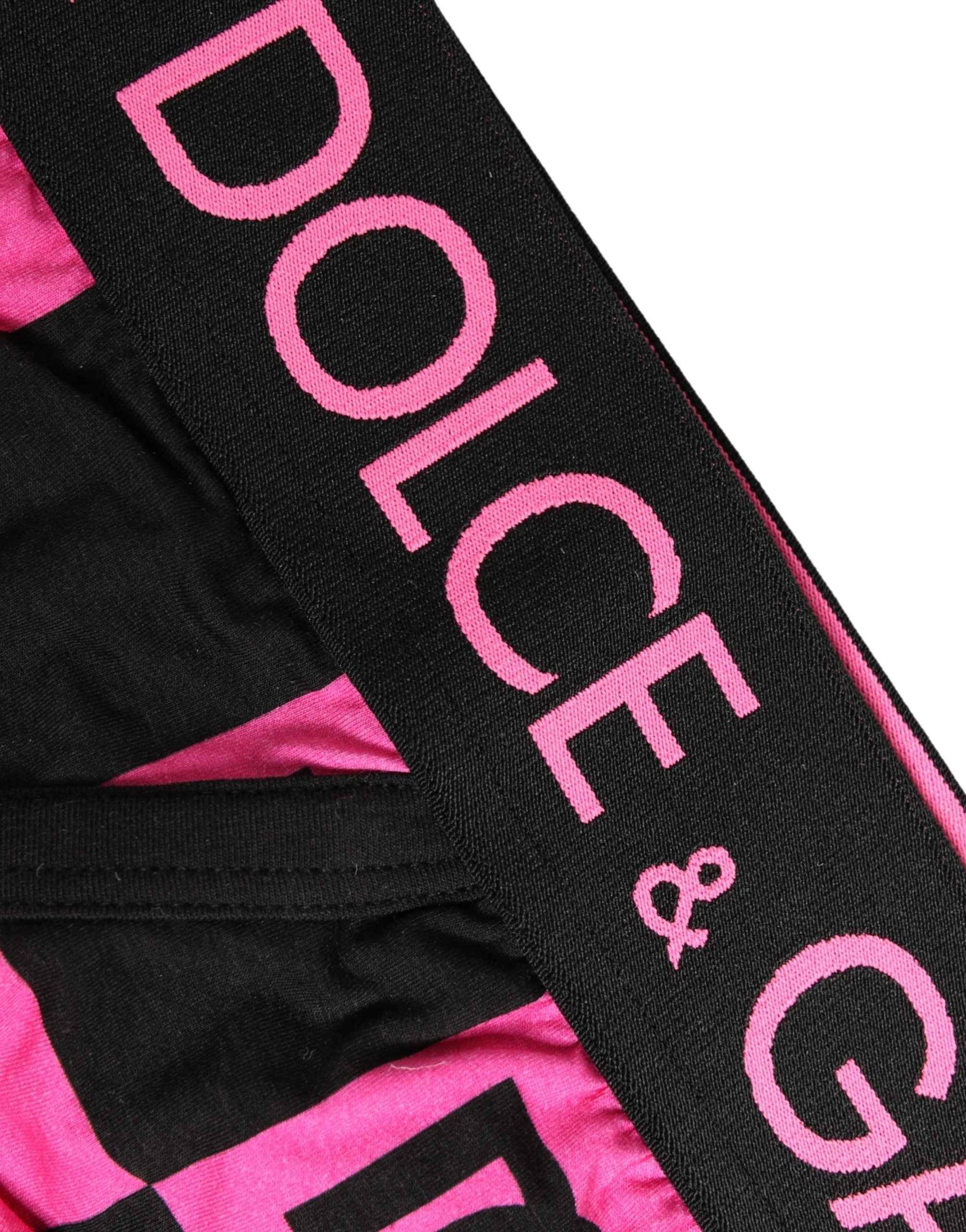 Dolce & Gabbana Black Pink Logo Cotton Brando Brief Underwear