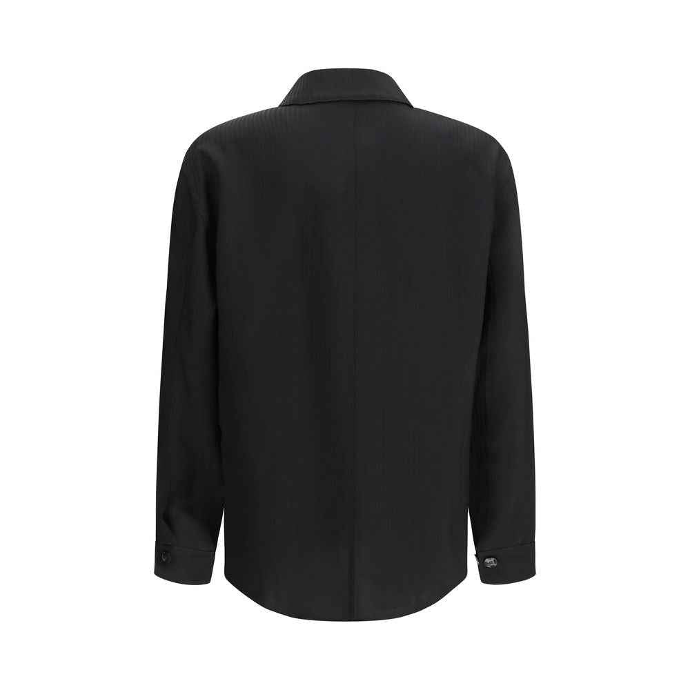 Giorgio Armani Black Viscose Dress Shirt