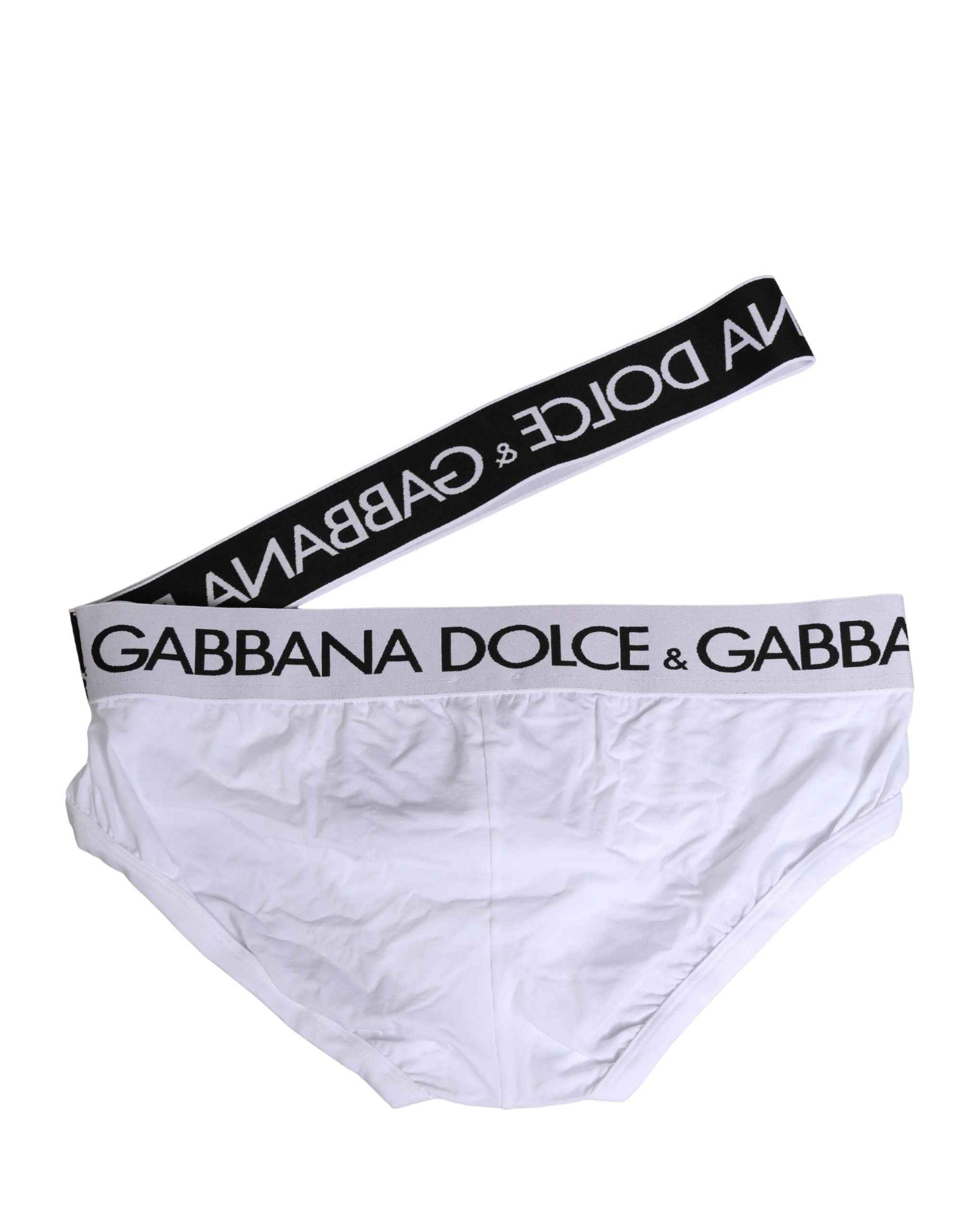 Dolce & Gabbana White Cotton Stretch Brando Brief Underwear