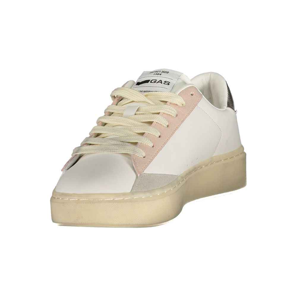 Gas White Polyester Athletic Sneakers