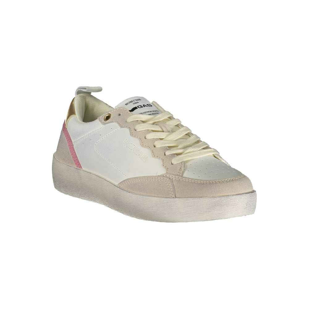 Gas White Polyester Athletic Sneakers