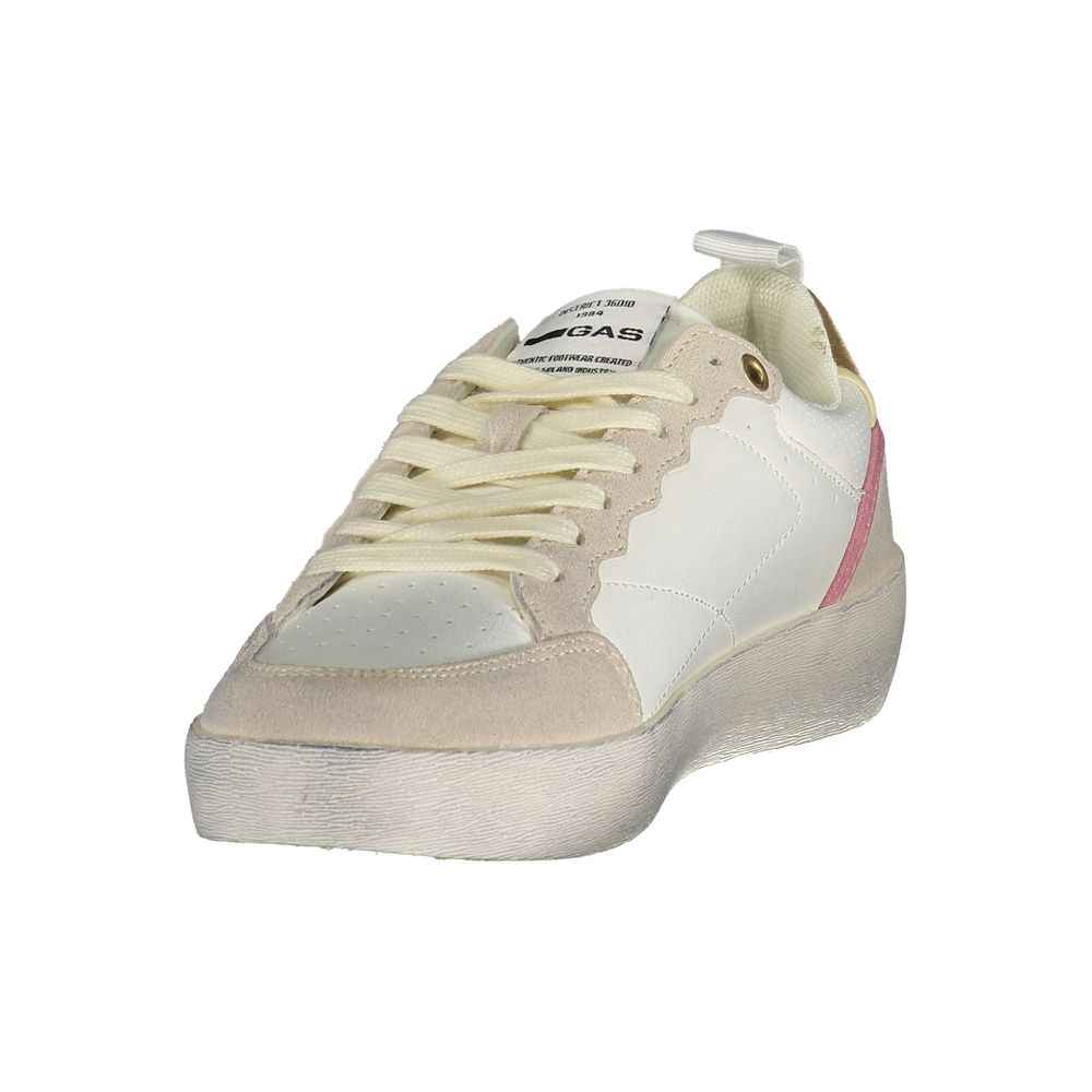 Gas White Polyester Athletic Sneakers