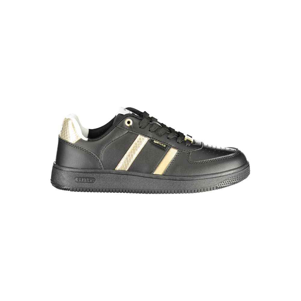 Gas Black Polyester Athletic Sneakers