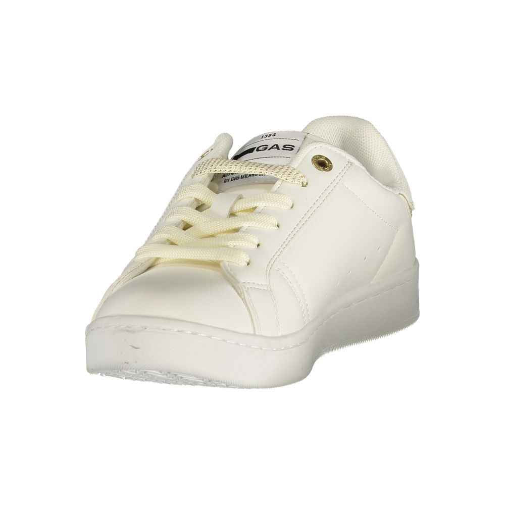 Gas White Polyester Athletic Sneakers