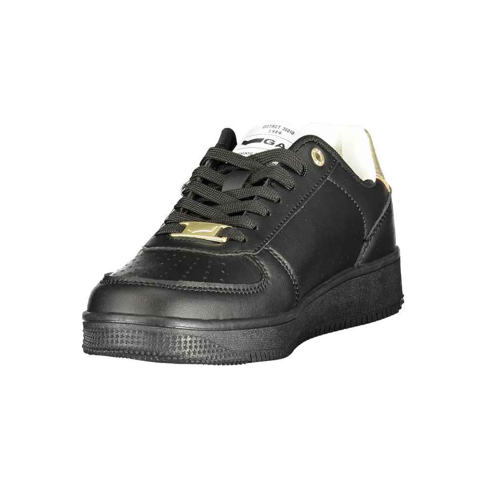 Gas Black Polyester Athletic Sneakers