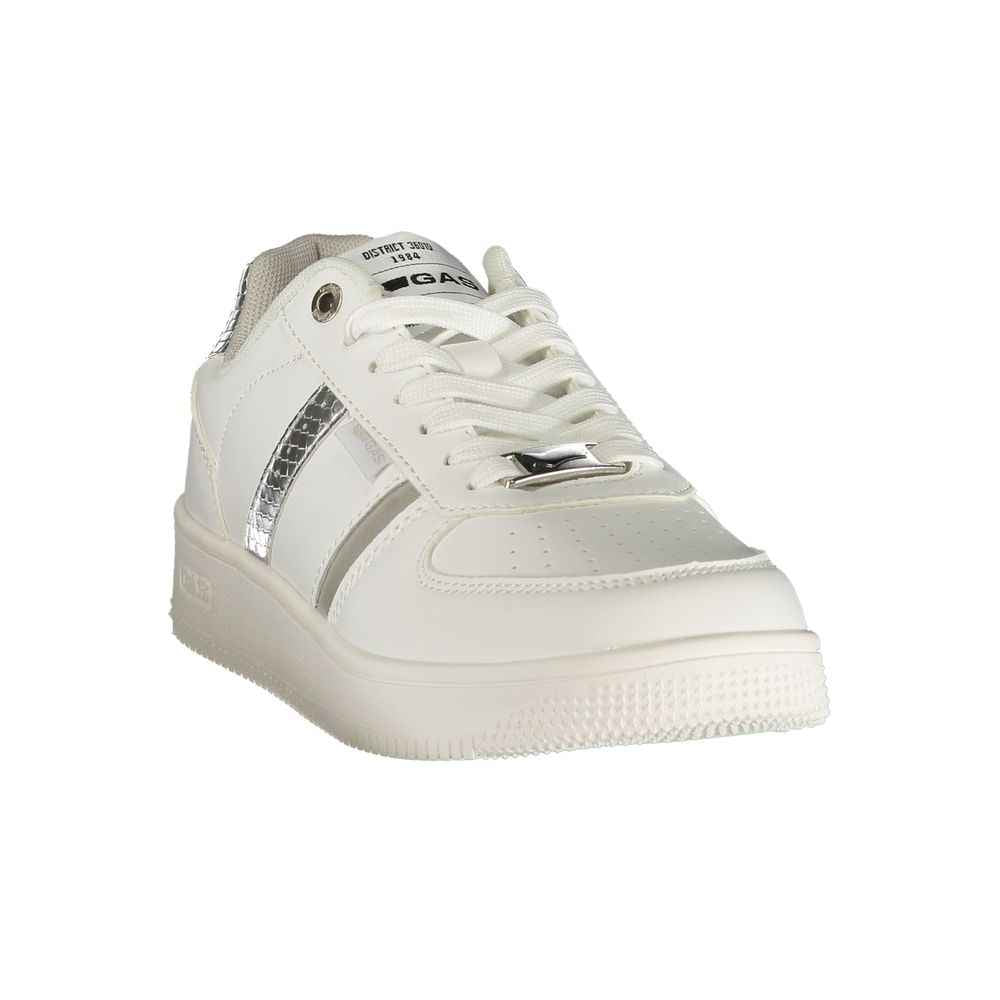Gas White Polyester Athletic Sneakers