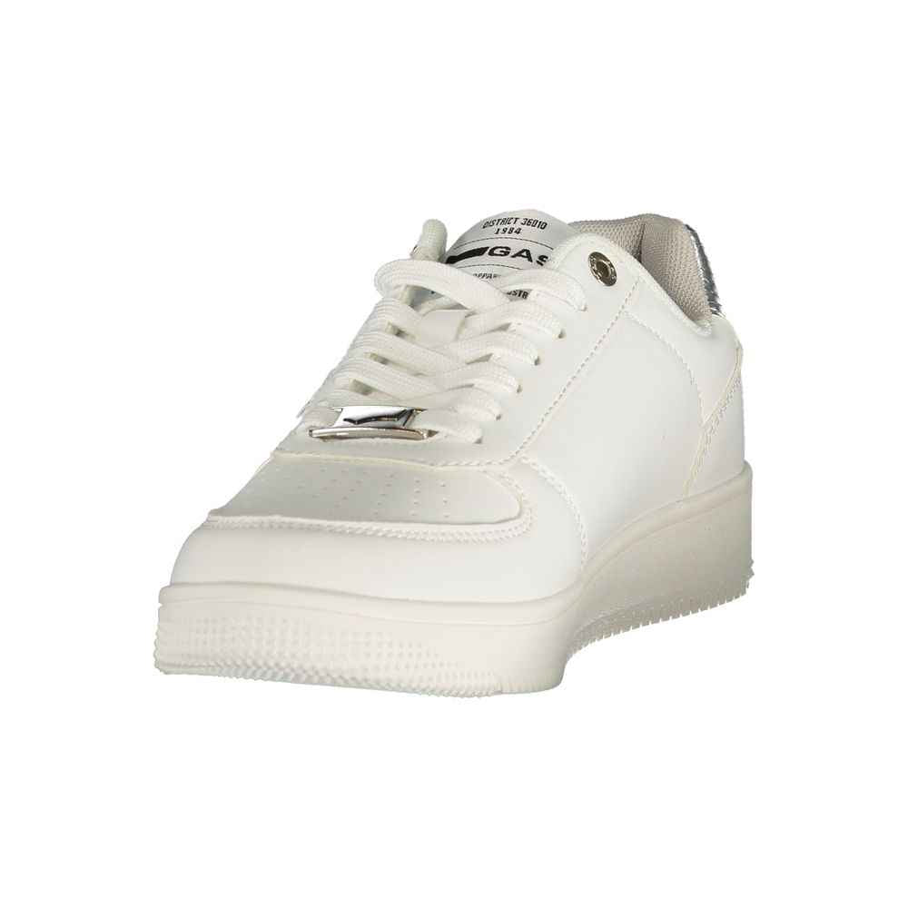 Gas White Polyester Athletic Sneakers