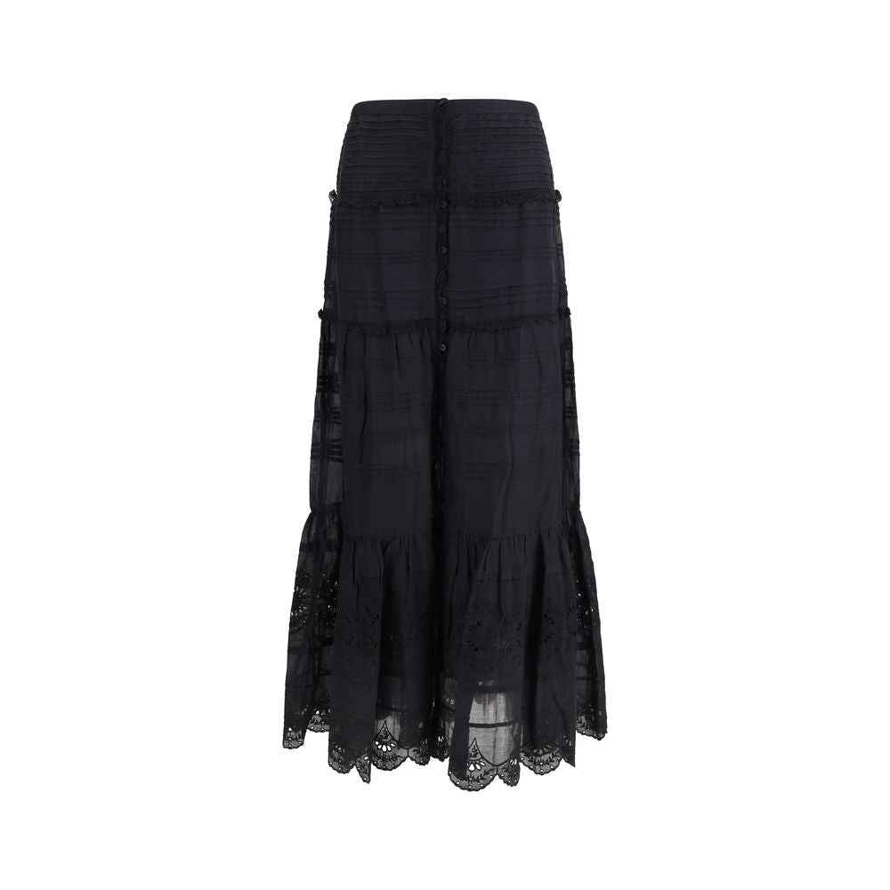 Marant Etoile Black Viscose Long Skirt