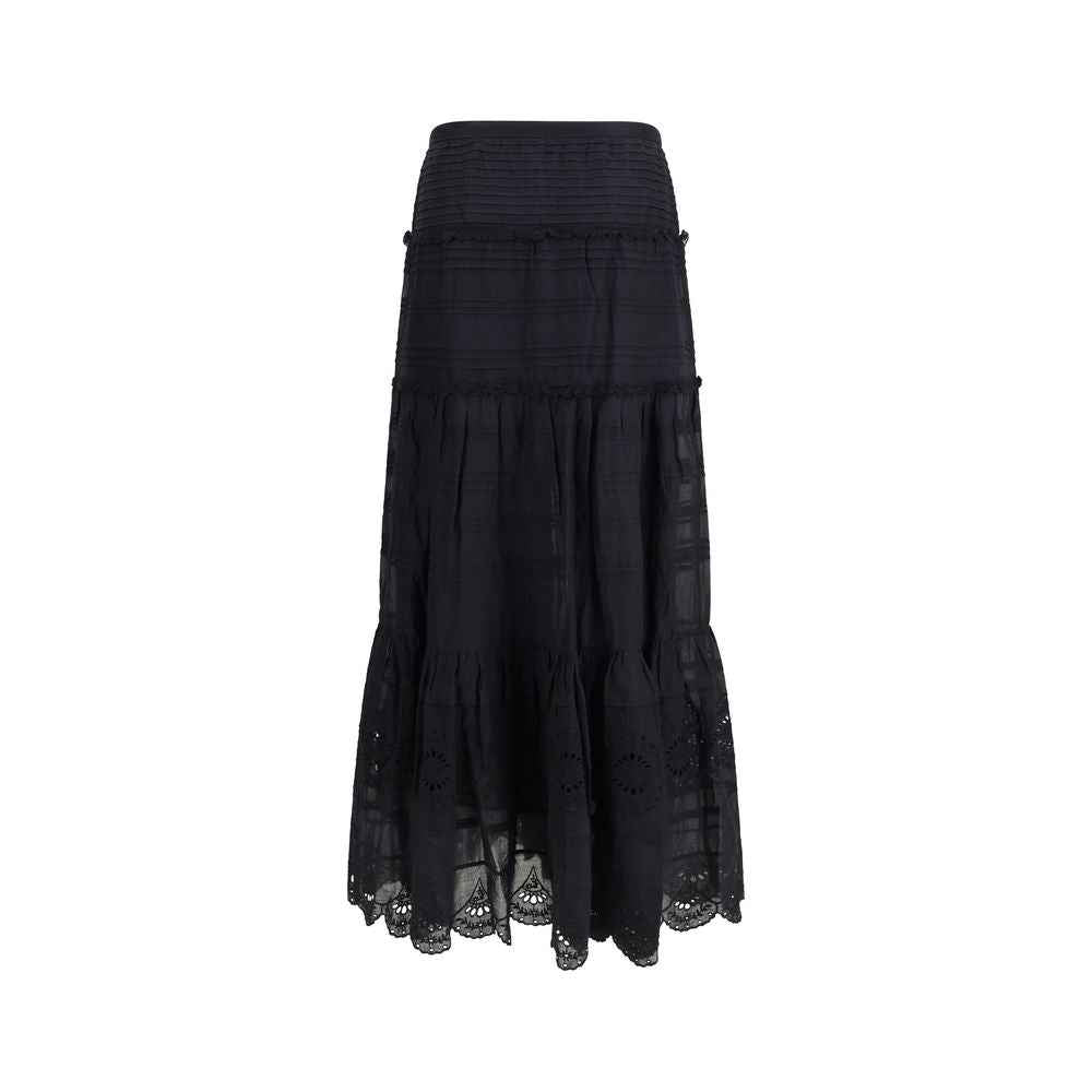 Marant Etoile Black Viscose Long Skirt