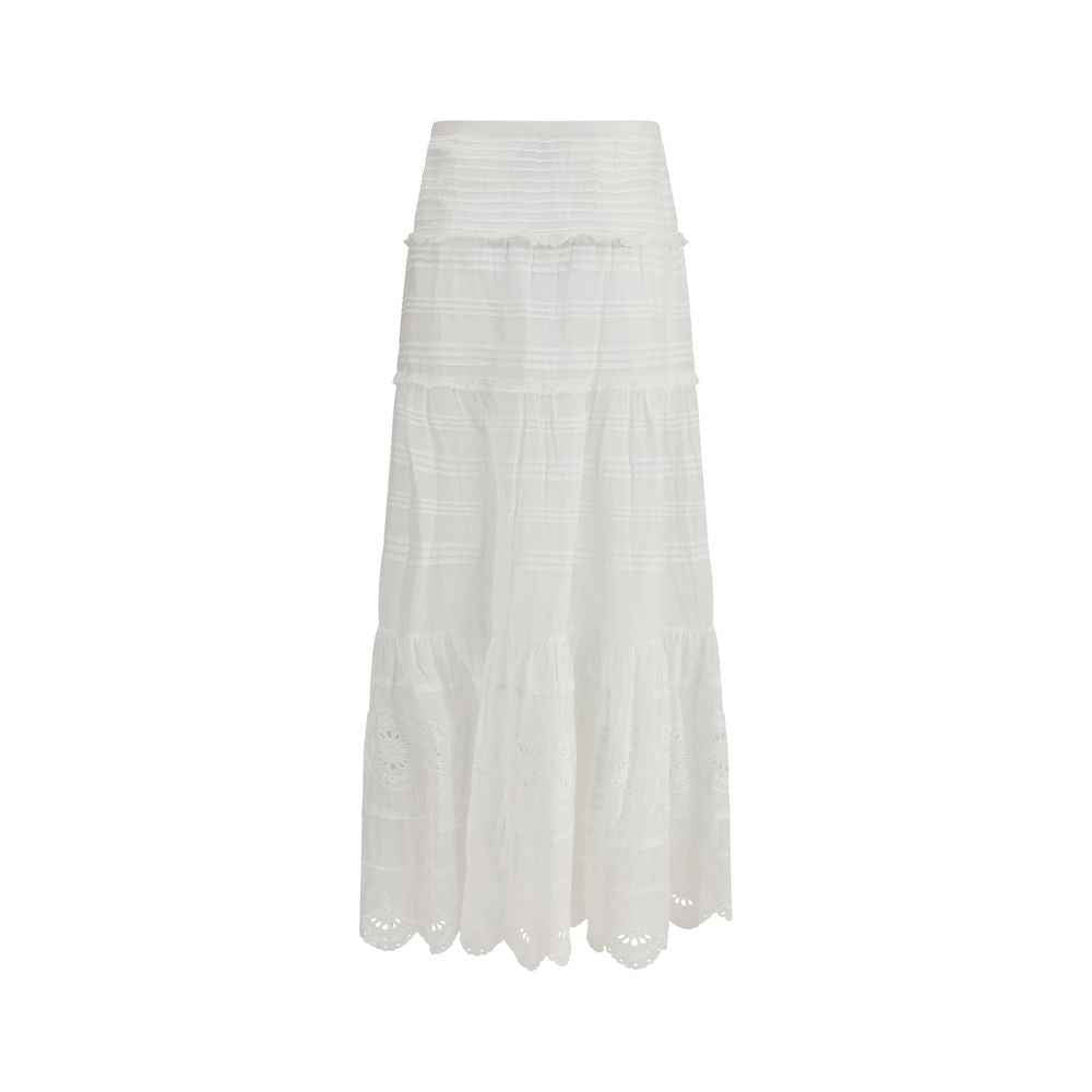 Marant Etoile White Viscose Long Skirt