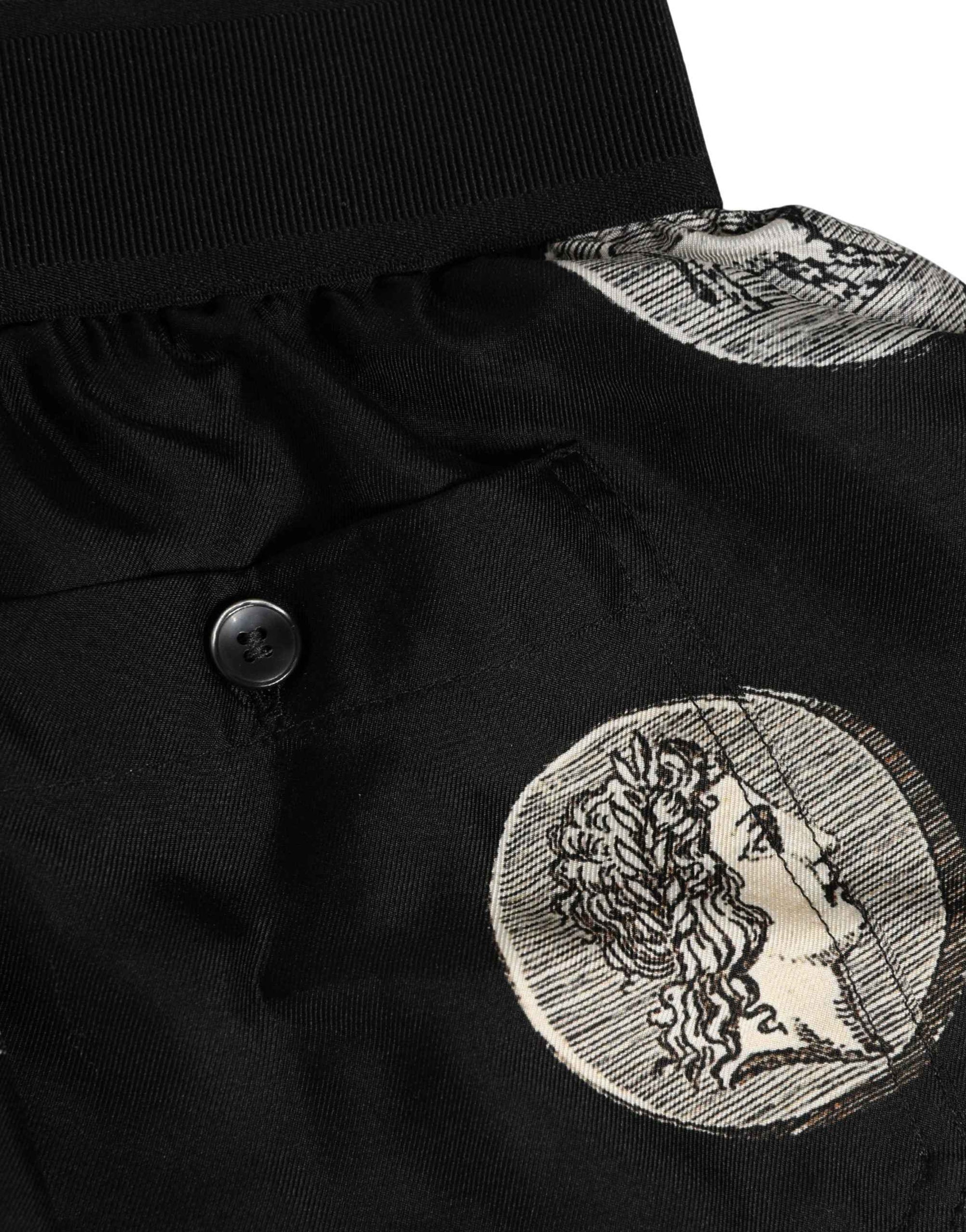 Dolce & Gabbana Black Ancient Coin Print Boxer Shorts Underwear