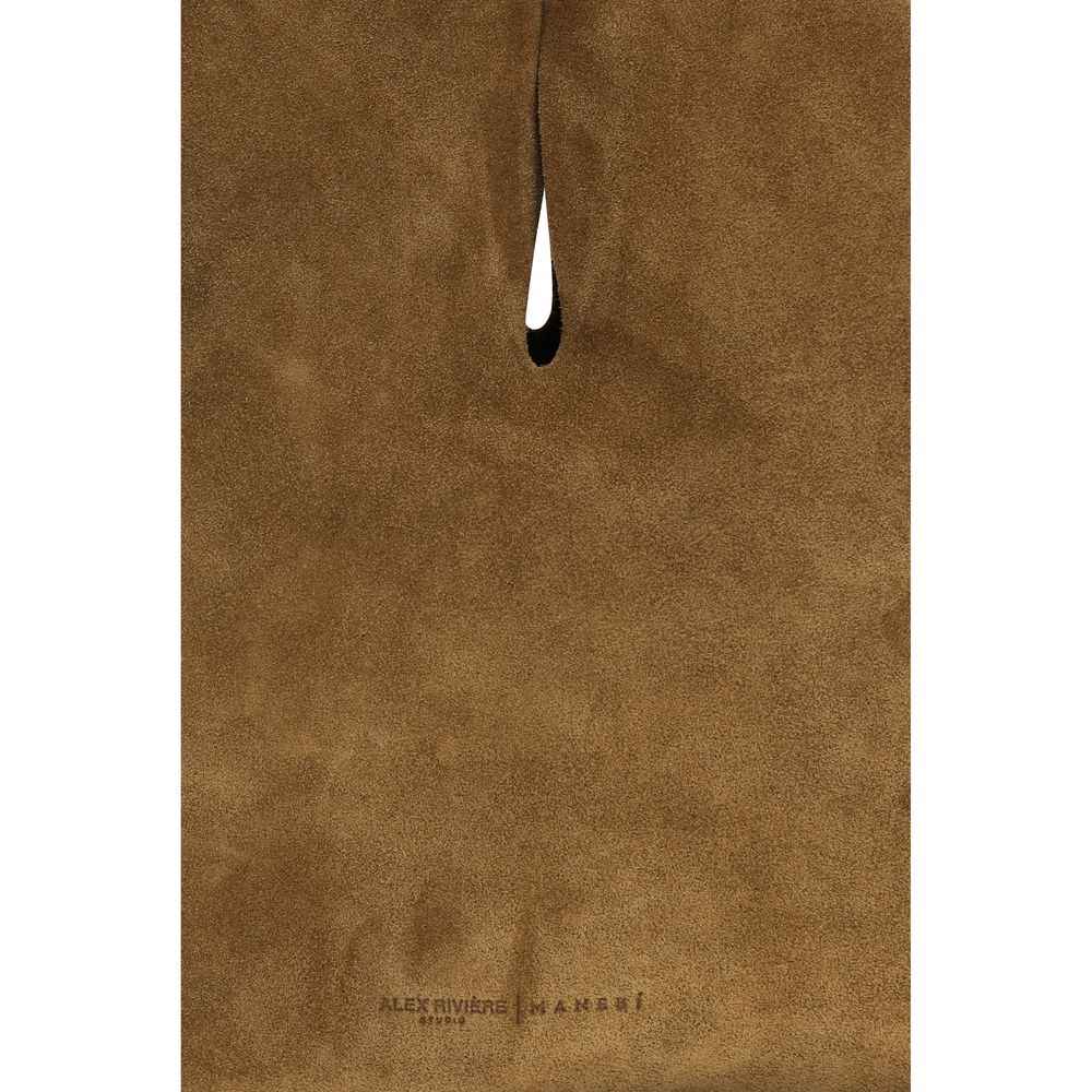 Manebi Brown Calf Leather Bos Taurus Shoulder Bag