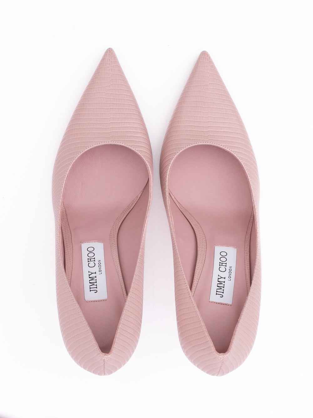 Jimmy Choo Pink Lizard Printed Leather Love 85 Pumps