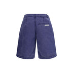 Jacquemus Blue Cotton Bermuda Shorts