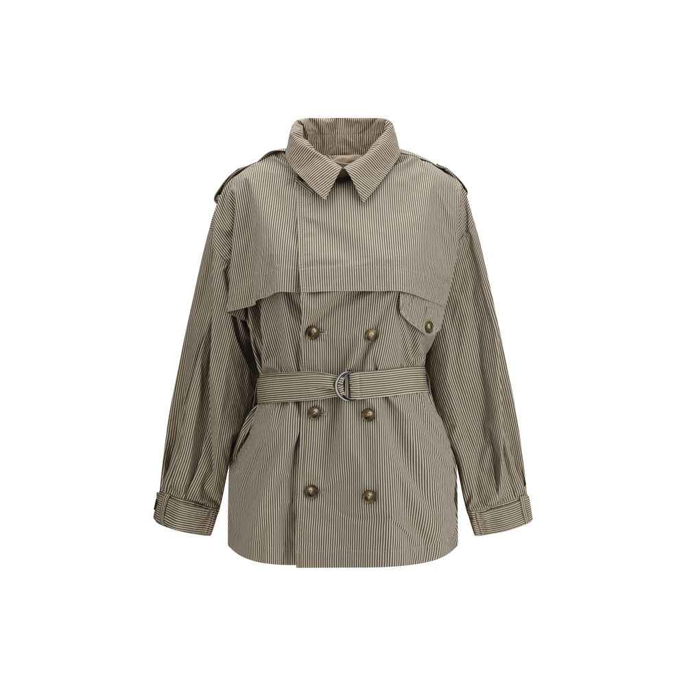 Marant Etoile Bicolor Cotton Trench Coat