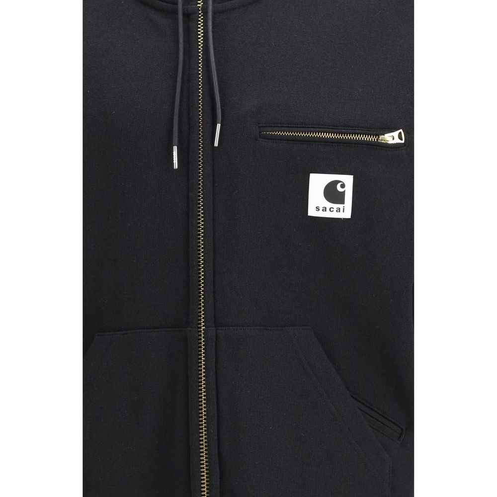 Sacai Black Cotton Sweatshirt