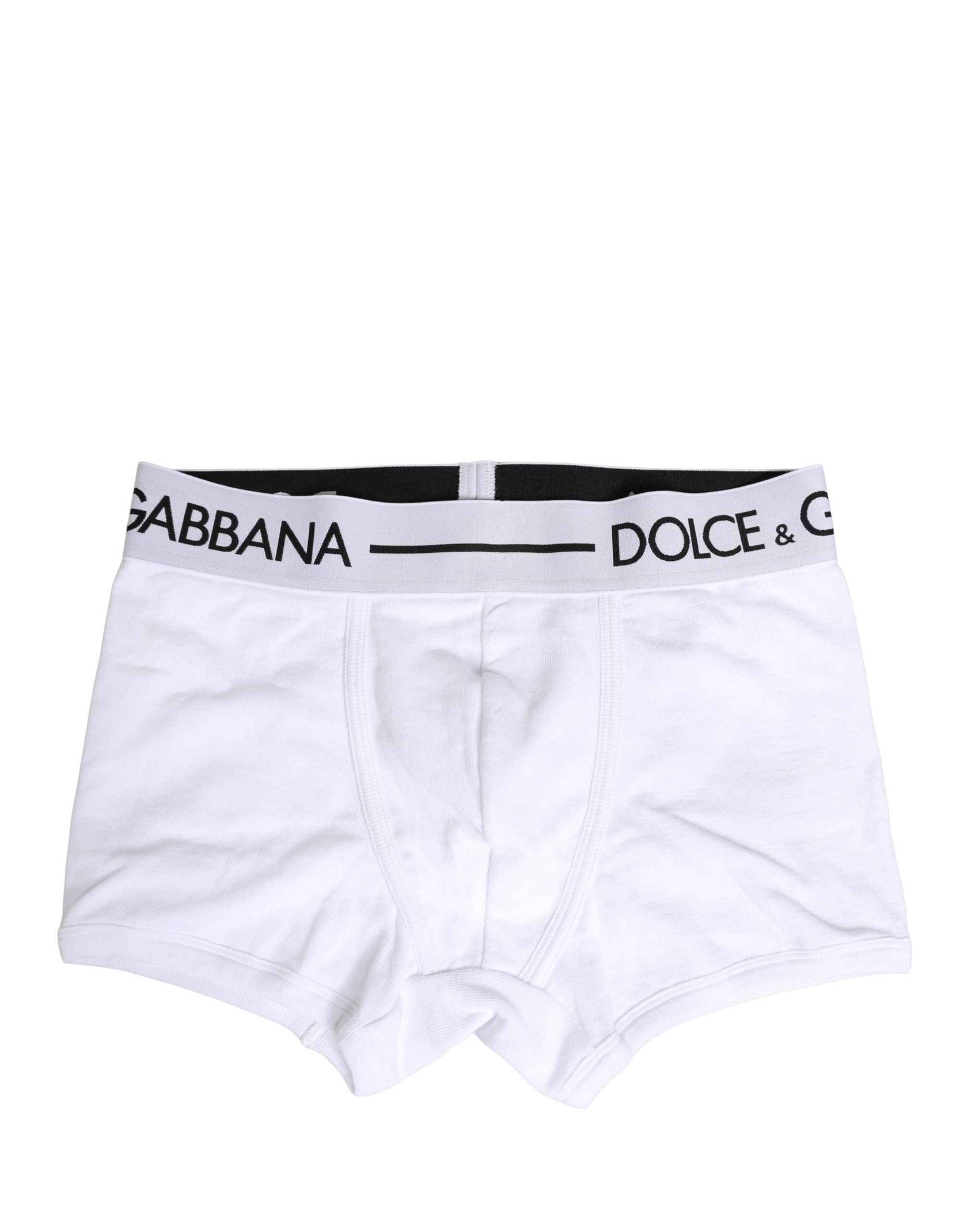 Dolce & Gabbana White Logo Waistband Regular Boxer Underwear