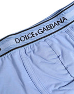 Dolce & Gabbana Light Blue Cotton Men Regular Boxer Underwear