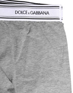 Dolce & Gabbana Gray Logo Waistband Cotton Men Boxer Underwear