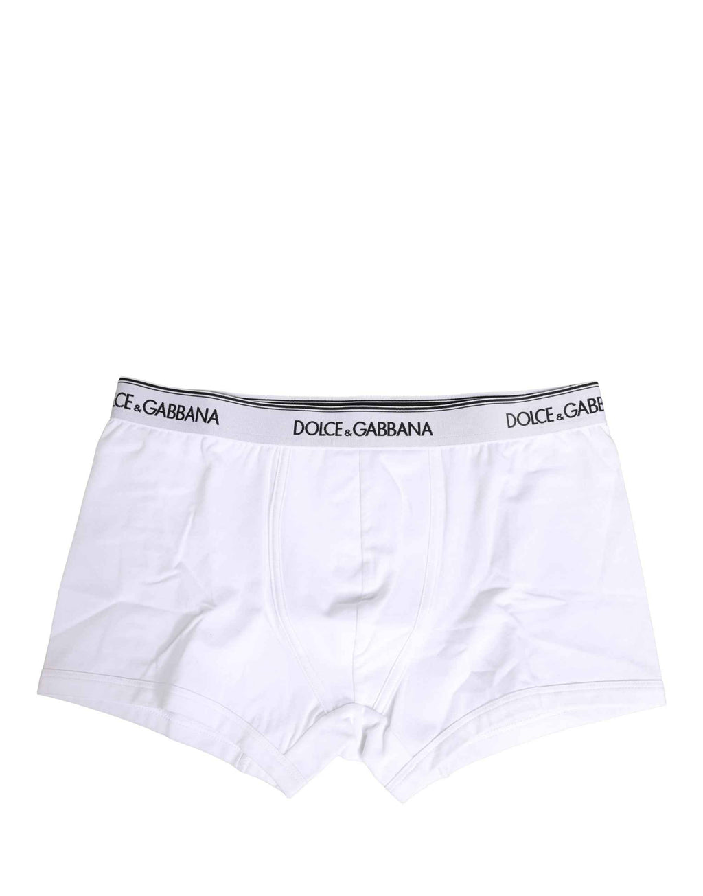 Dolce & Gabbana White Logo Waistband Cotton Boxer Underwear
