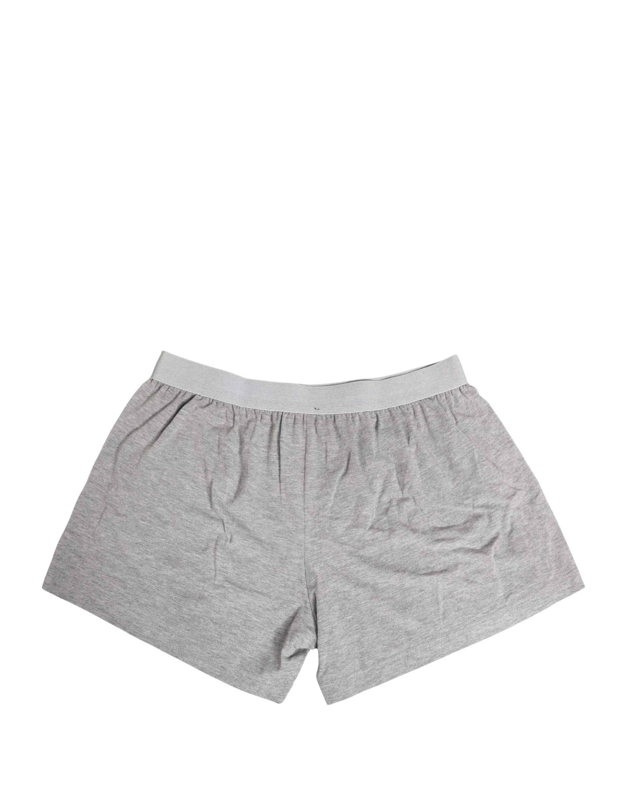 Dolce & Gabbana Gray Logo Waistband Cotton Men Boxer Underwear