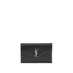 Saint Laurent Black Calf Leather Bos Taurus Wallet