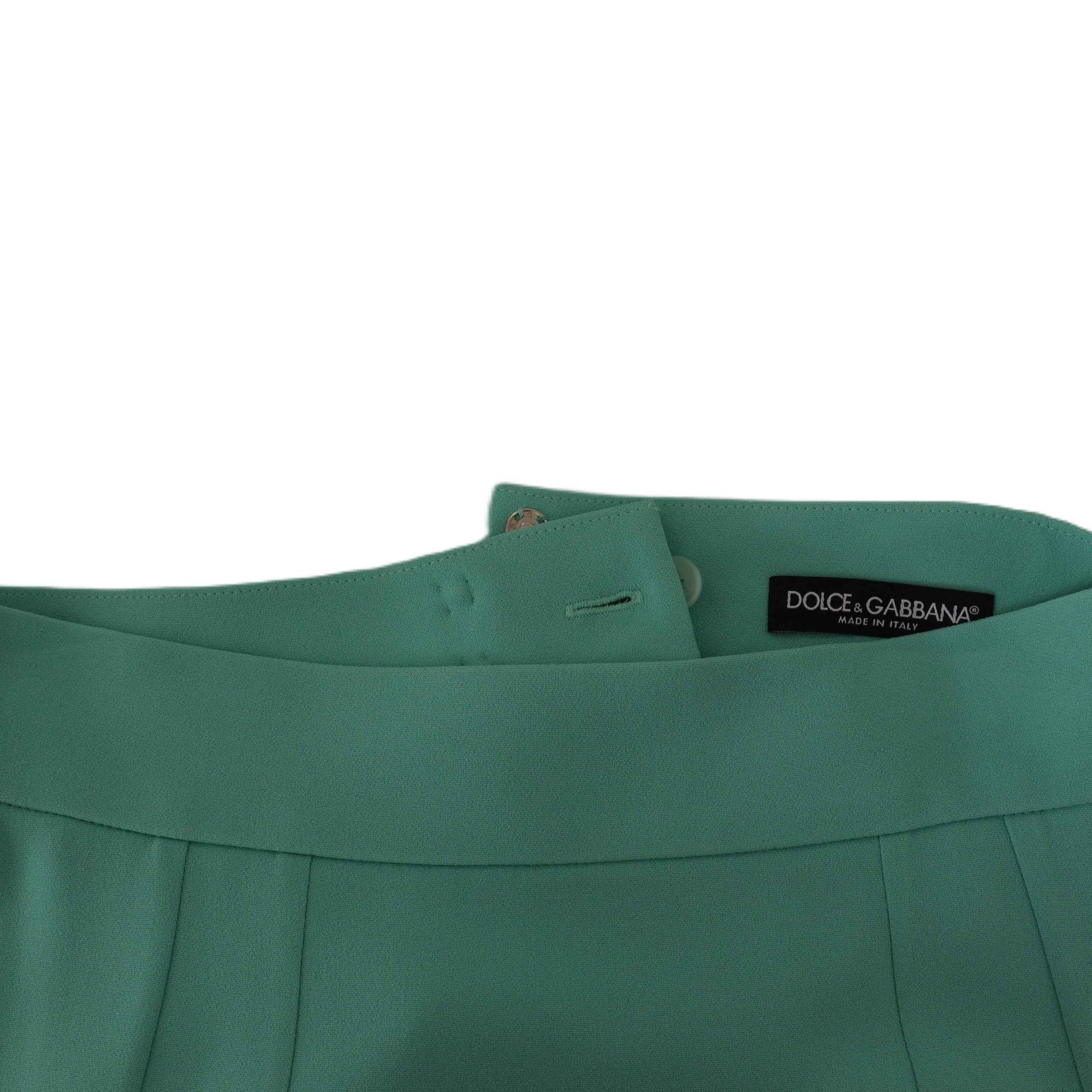 Dolce & Gabbana Mint Green Viscose Pencil Cut Midi Skirt