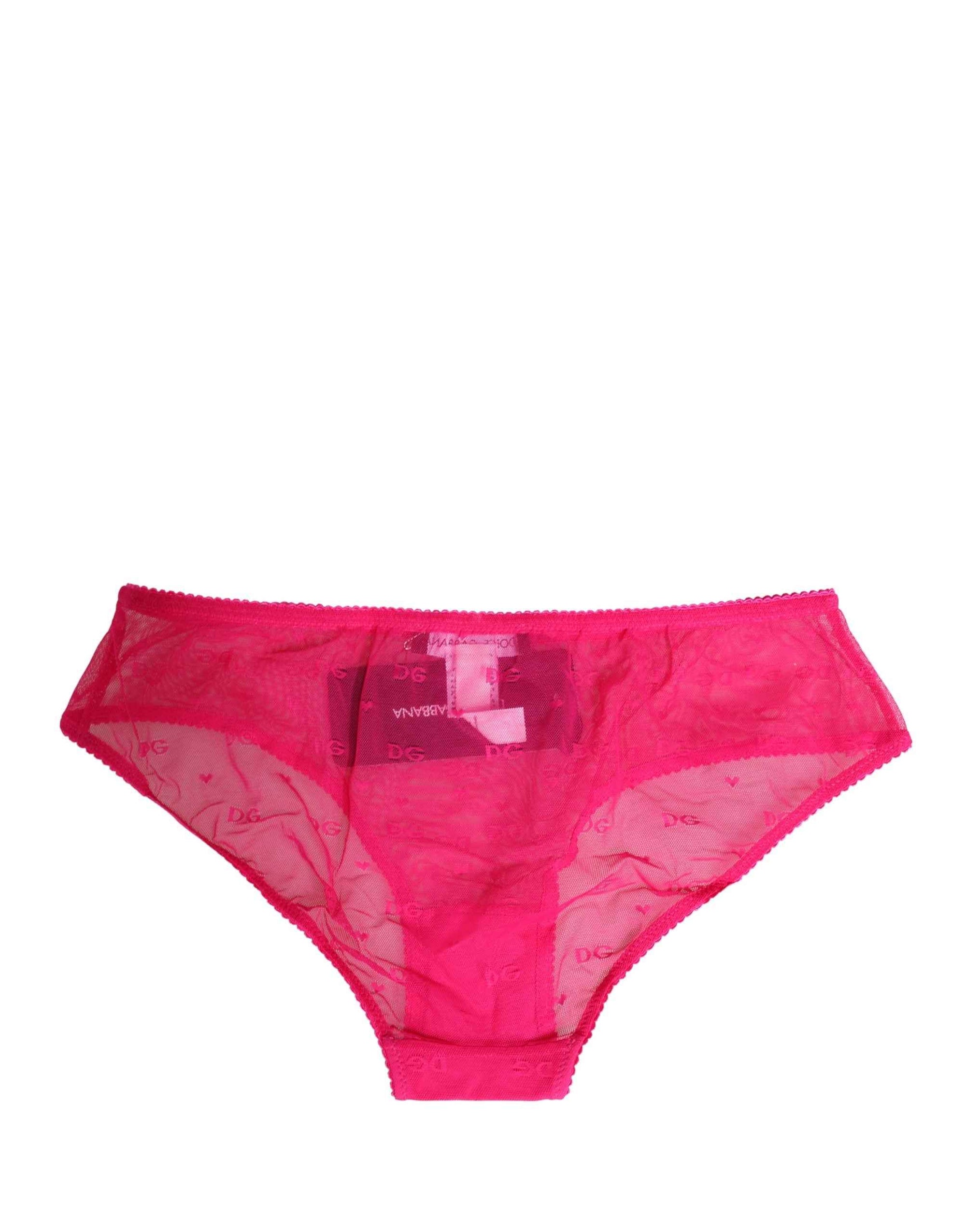 Dolce & Gabbana Pink Lace Cheekini Lingerie Panty Brief Underwear
