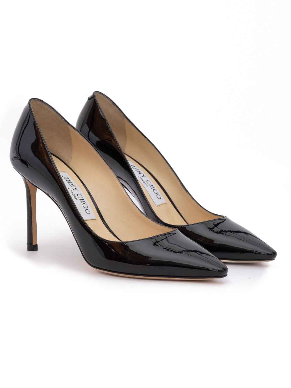 Jimmy Choo Black Patent Leather Romy 85 Pumps