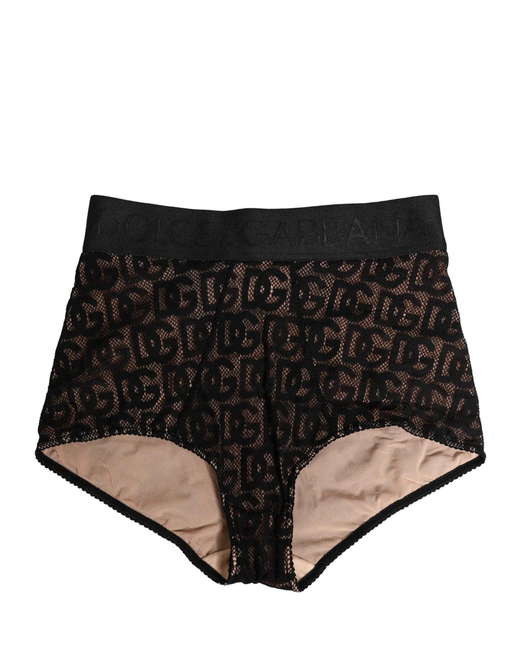 Dolce & Gabbana Black Cotton DG Logo High Waist Girdle Underwear