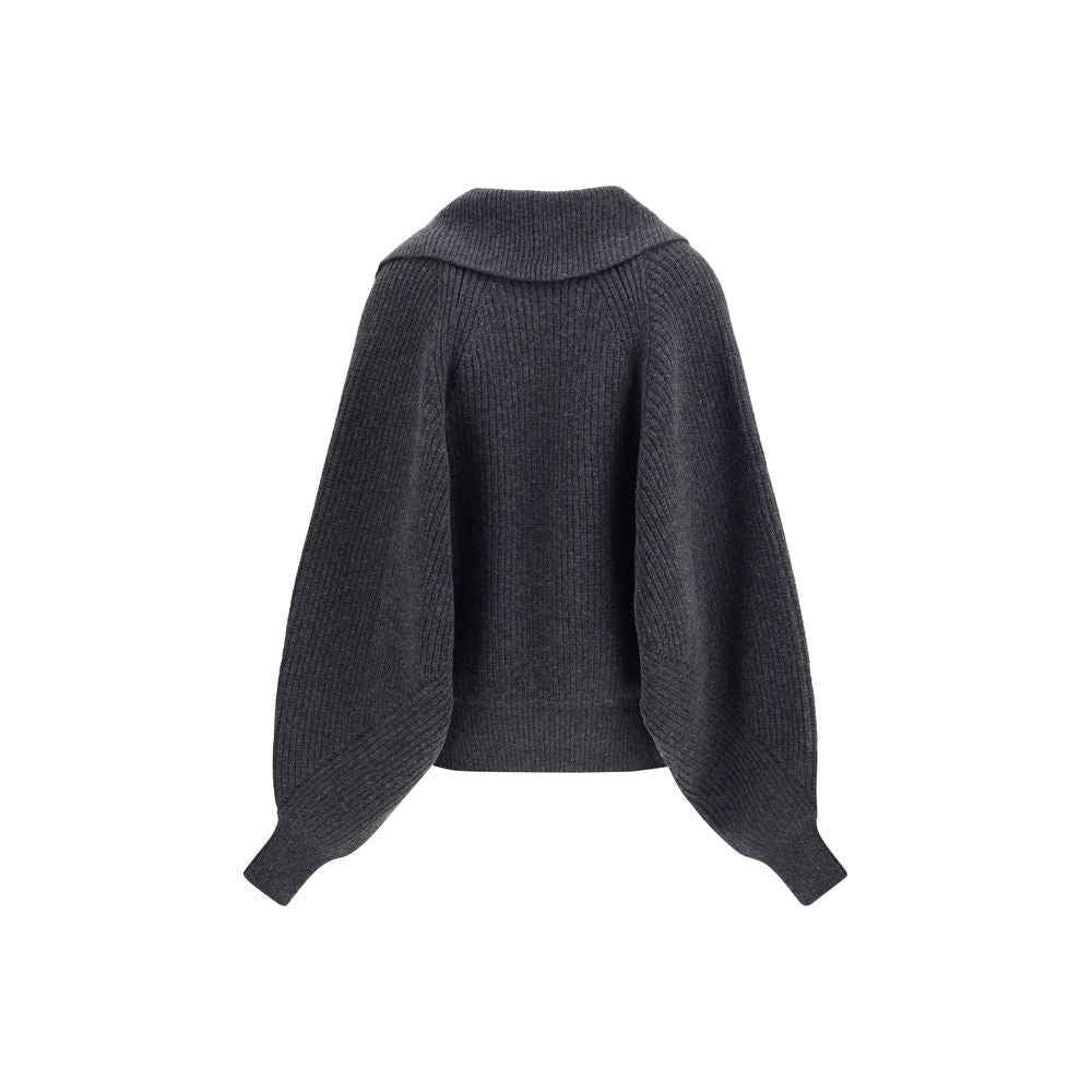 Balmain Gray Wool Sweatshirt