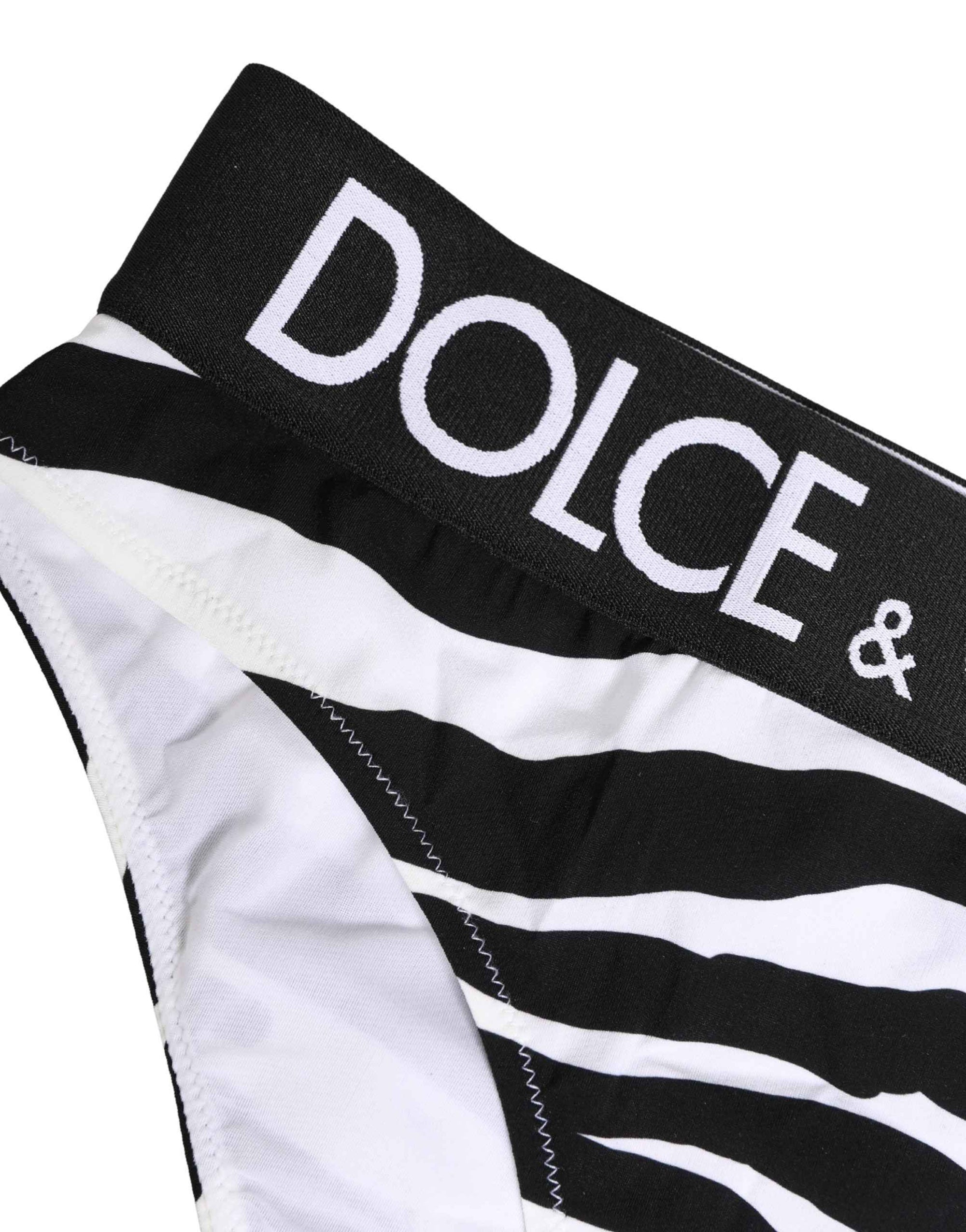 Dolce & Gabbana Black White Zebra Print Brief Panty Underwear