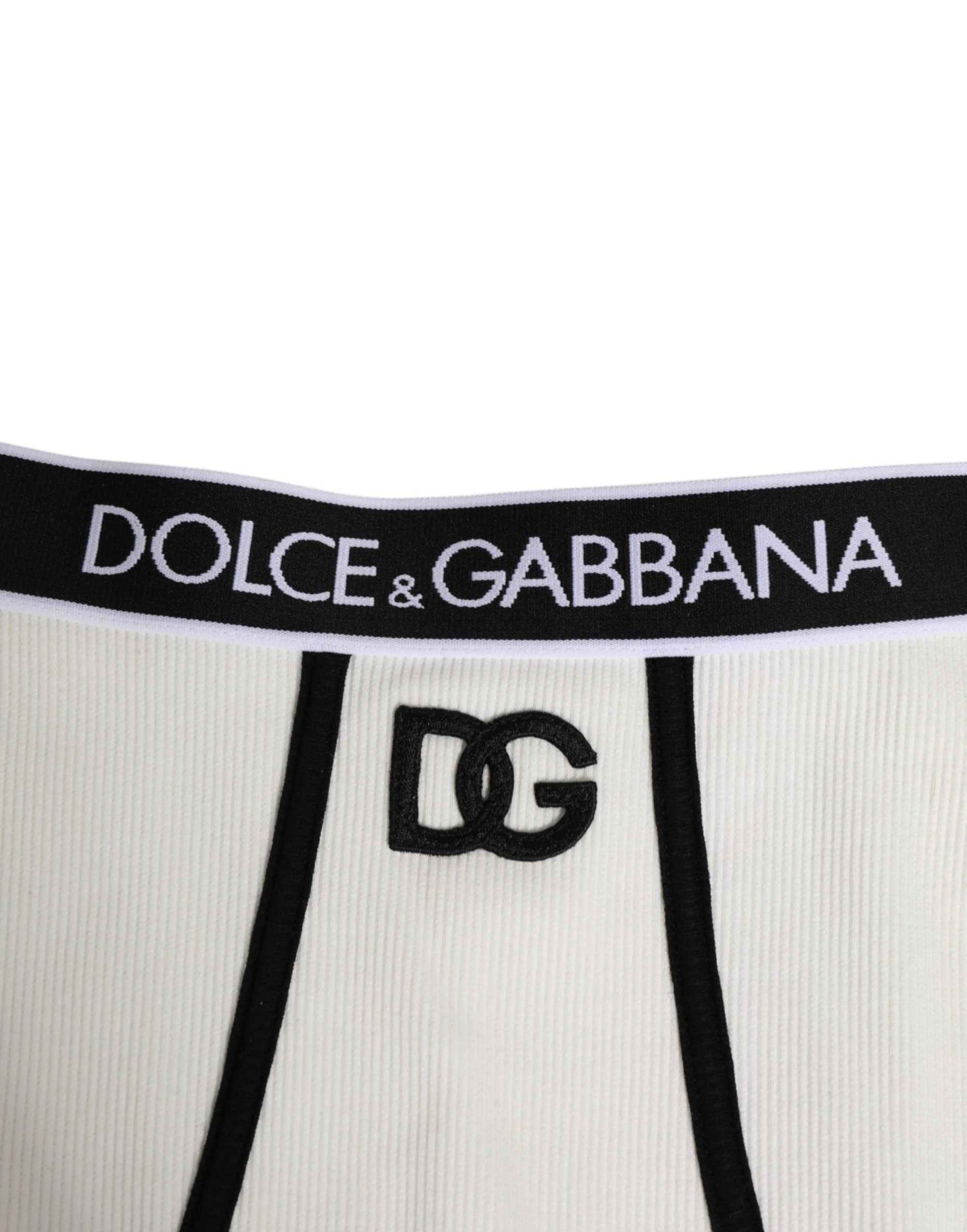 Dolce & Gabbana White Cotton Logo Waistband Culotte  Underwear