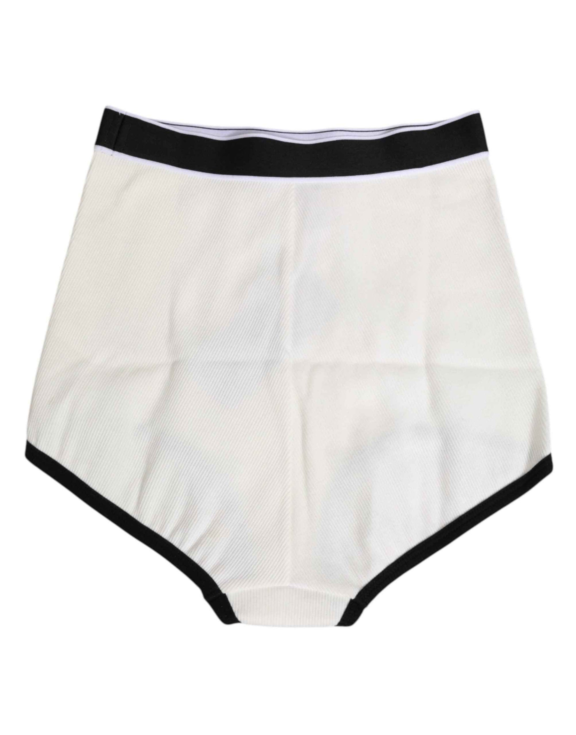 Dolce & Gabbana White Cotton Logo Waistband Culotte  Underwear