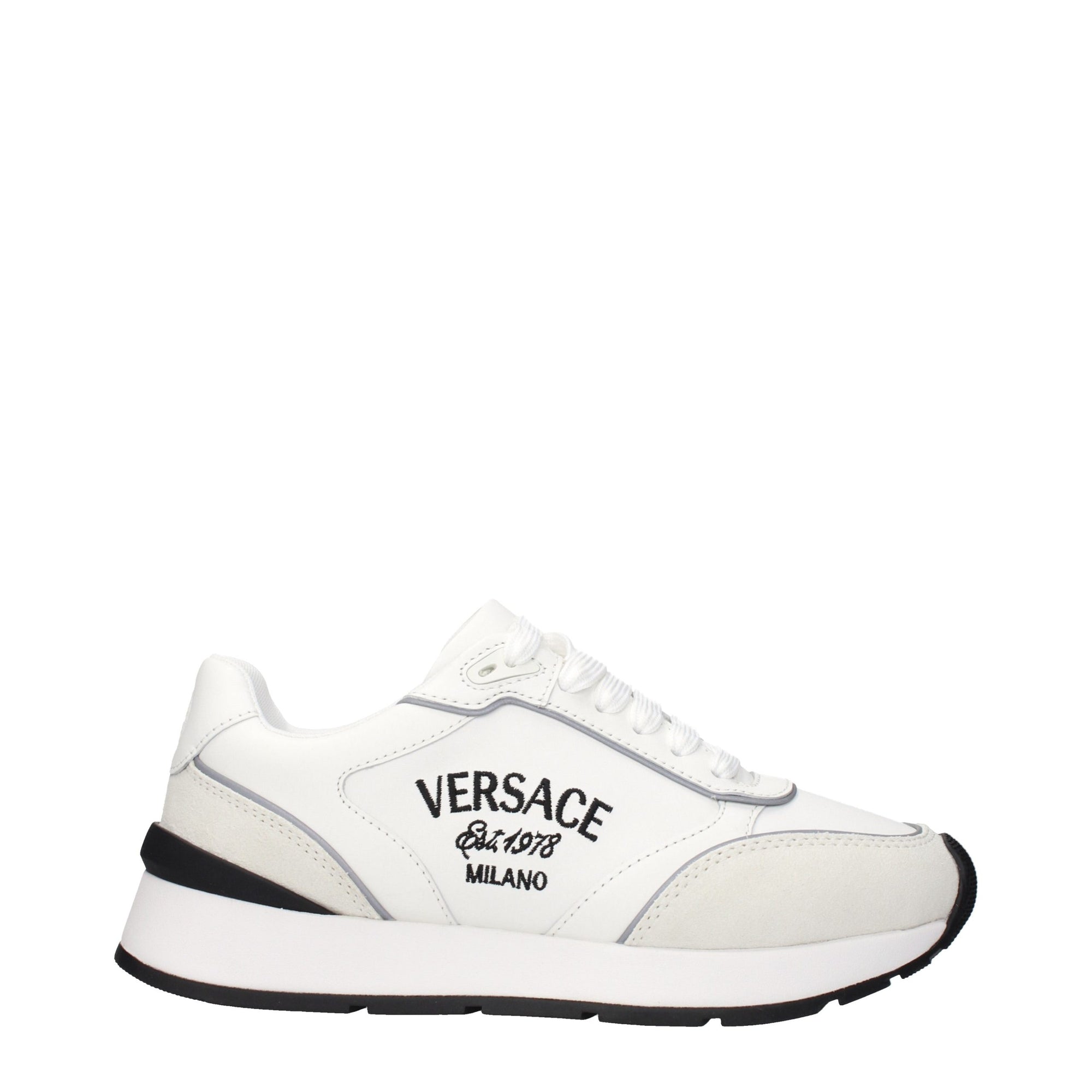 Versace White Leather Low Top Sneakers