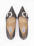 Jimmy Choo Storm Grey Patent Leather Chery 85 Pumps