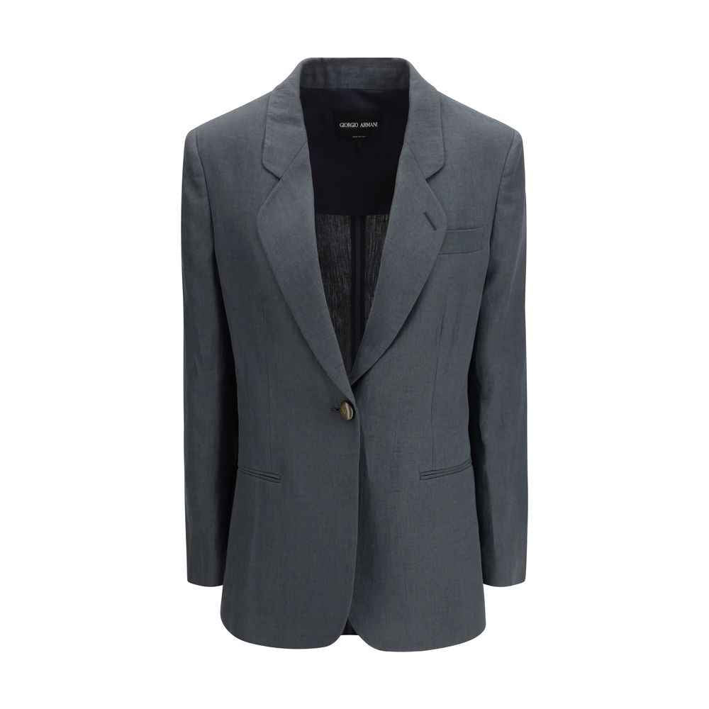 Giorgio Armani Gray Linen Jackets And Coat