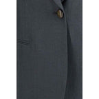 Giorgio Armani Gray Linen Jackets And Coat