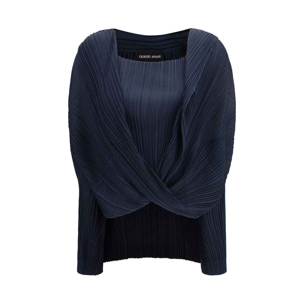 Giorgio Armani Blue Viscose Pattern Shirt