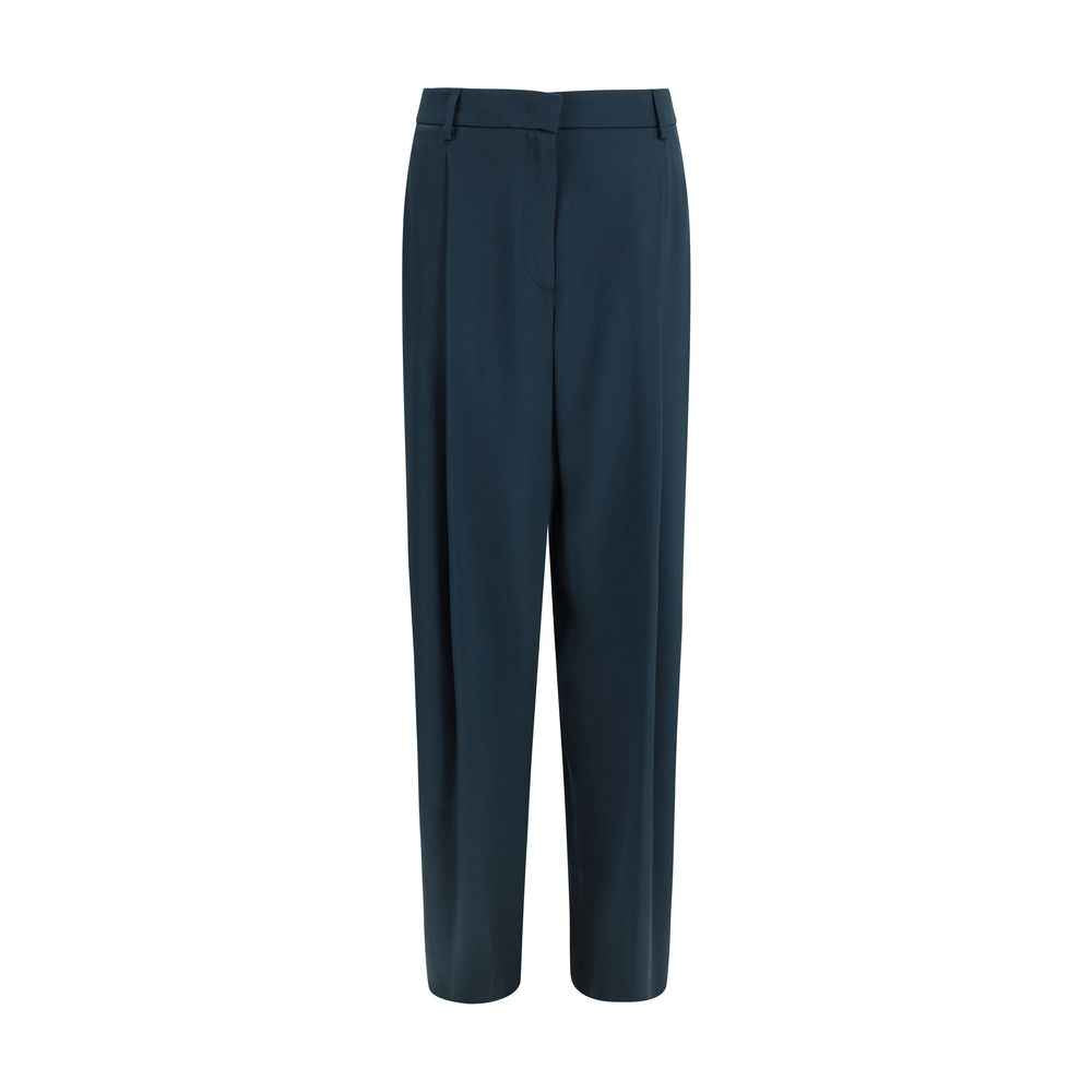 Giorgio Armani Blue Silk Casual Pants