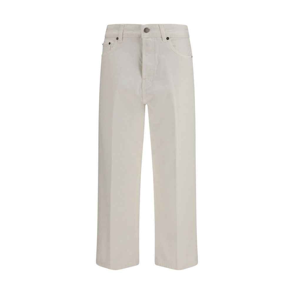 Haikure White Cotton Relaxed Fit Jeans
