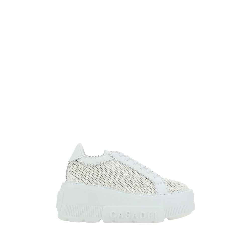 Casadei White Other Fibres Platform Sneakers