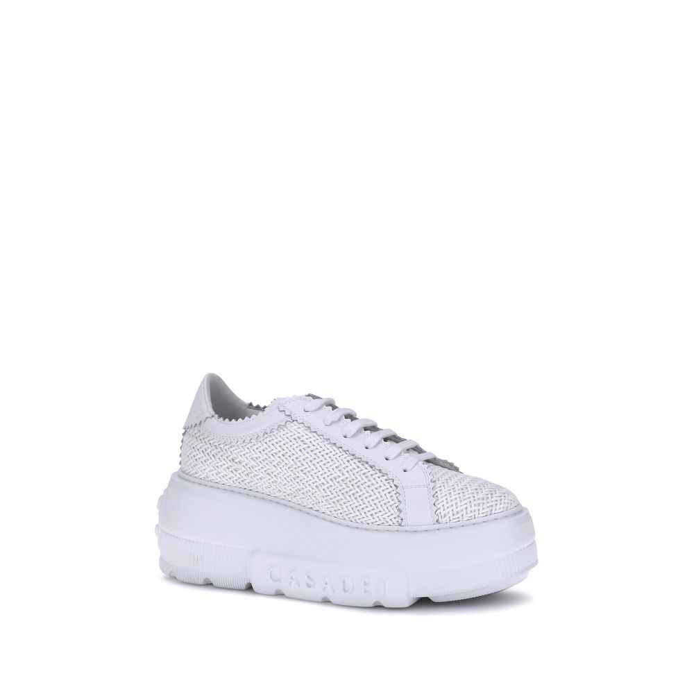 Casadei White Other Fibres Platform Sneakers