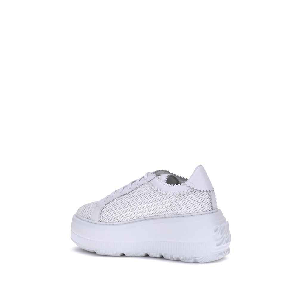 Casadei White Other Fibres Platform Sneakers