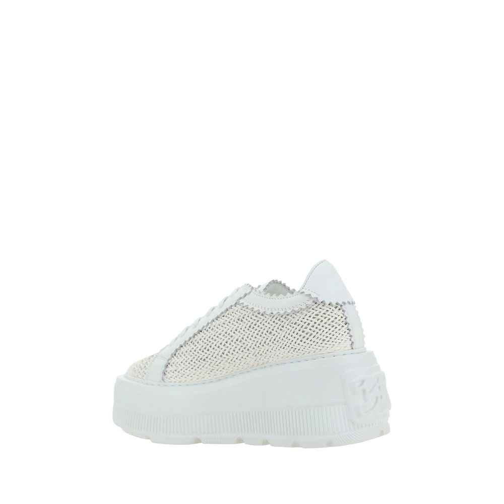 Casadei White Other Fibres Platform Sneakers
