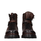 Eleventy Brown Leather Ankle Boots