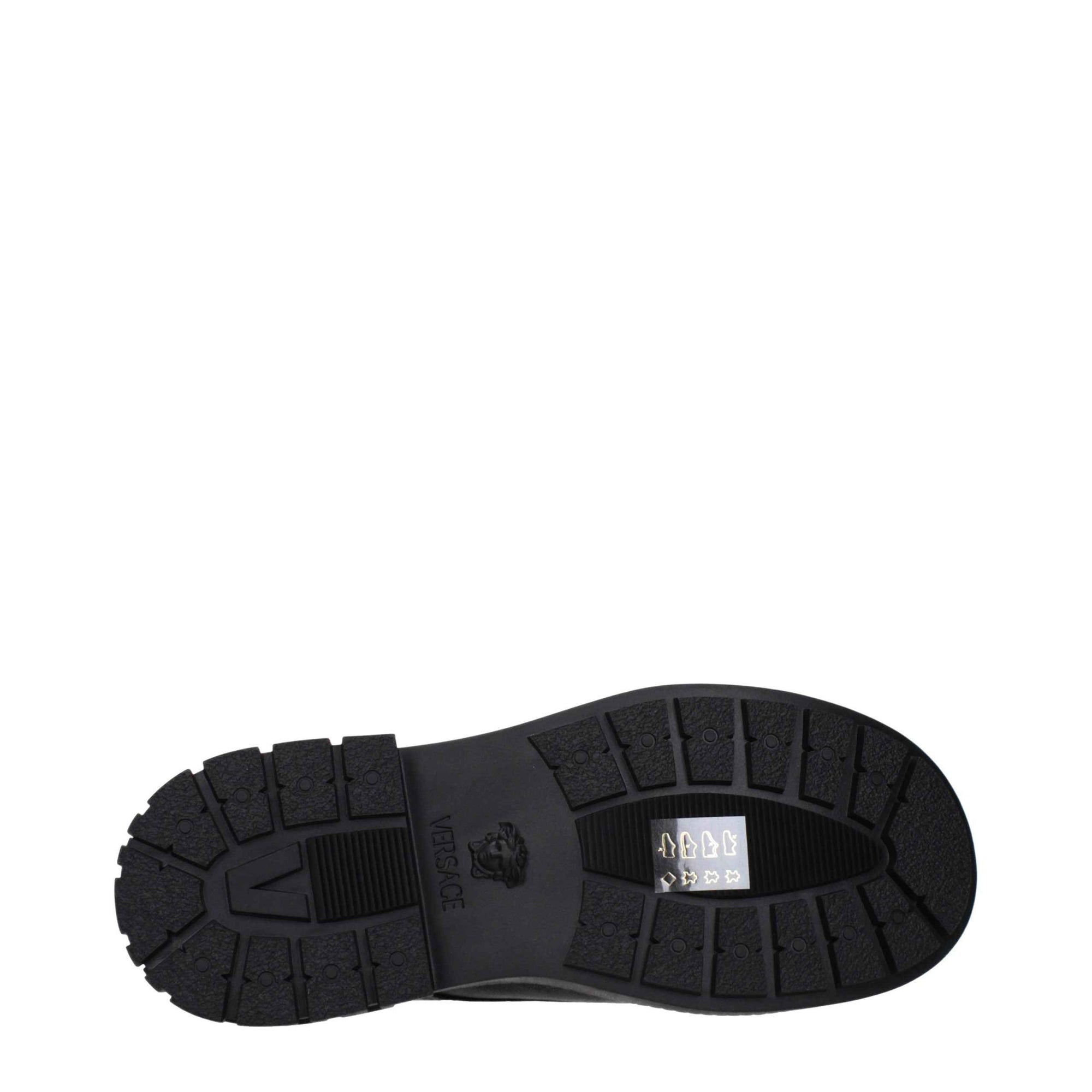 Versace Black Leather Oxfords And Derbies