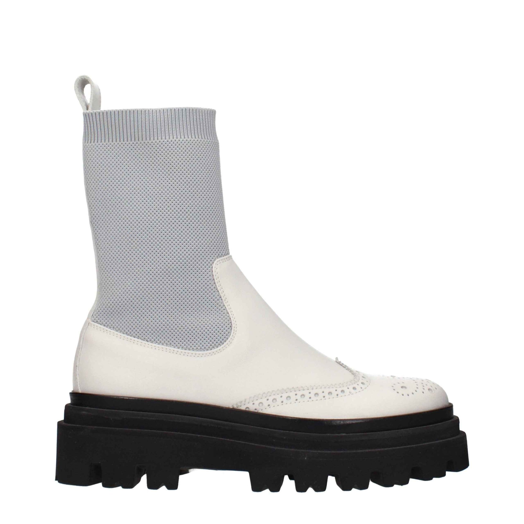 Eleventy Gray Leather Chelsea Boots