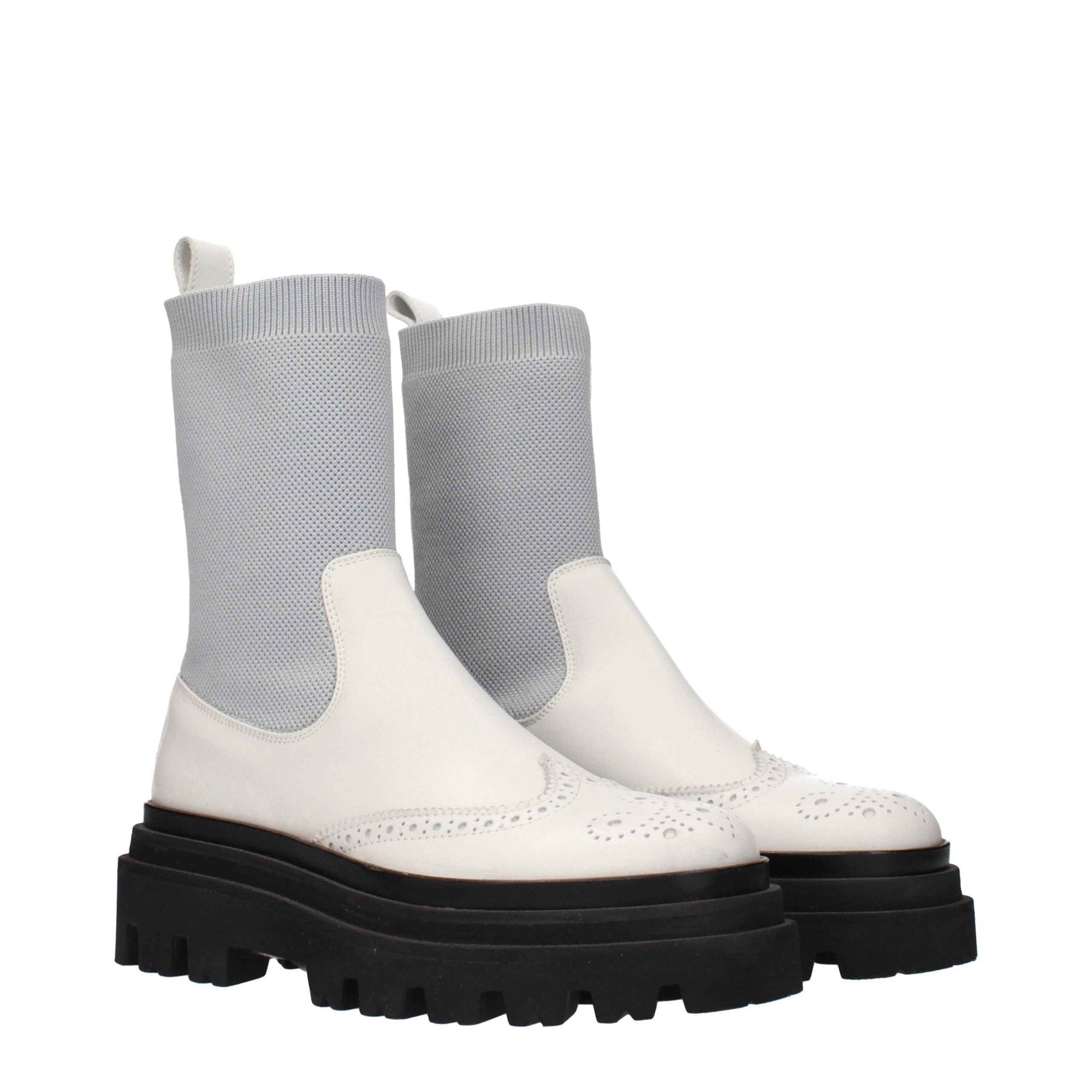 Eleventy Gray Leather Chelsea Boots