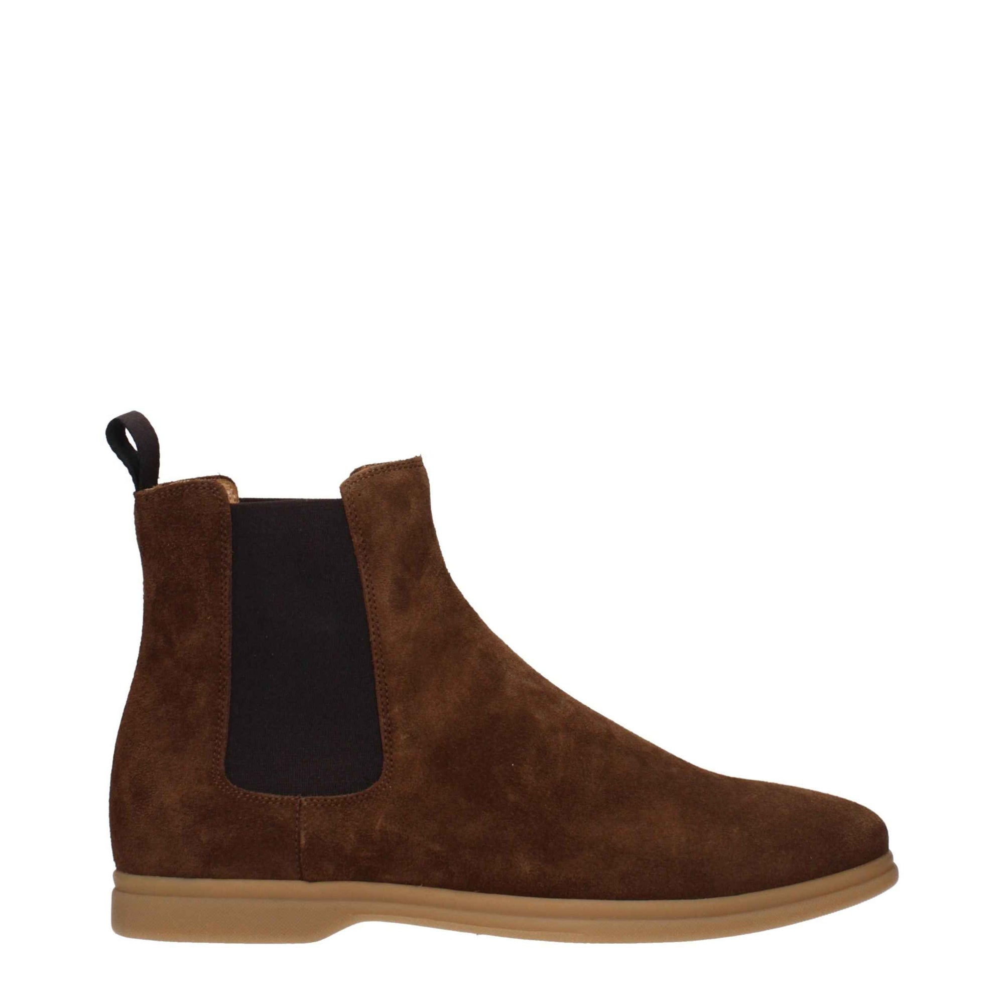 Eleventy Brown Leather Ankle Boots